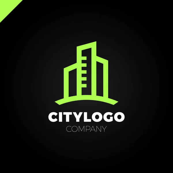 Abstract city building logo design concept. Symbol icon of residential, apartment and city landscape.