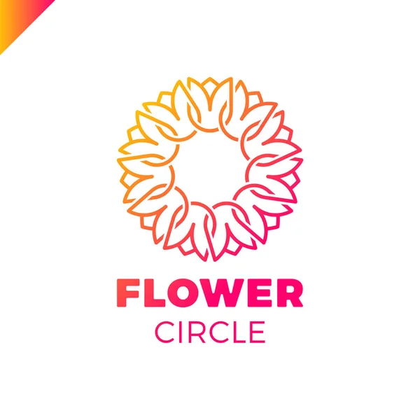 Flor Logo círculo diseño abstracto plantilla vectorial. Icono Tulip SPA. Cosméticos Hotel Jardín Salón de belleza Concepto de Logotipo . — Vector de stock