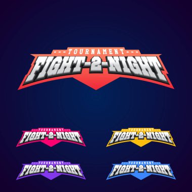 Gece mücadele. Karışık dövüş sanatları koyu arka plan üzerinde logo spor.