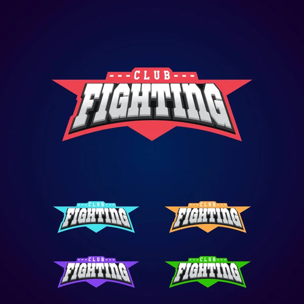 Fight club emblem. Mixed martial arts sport logo on dark background