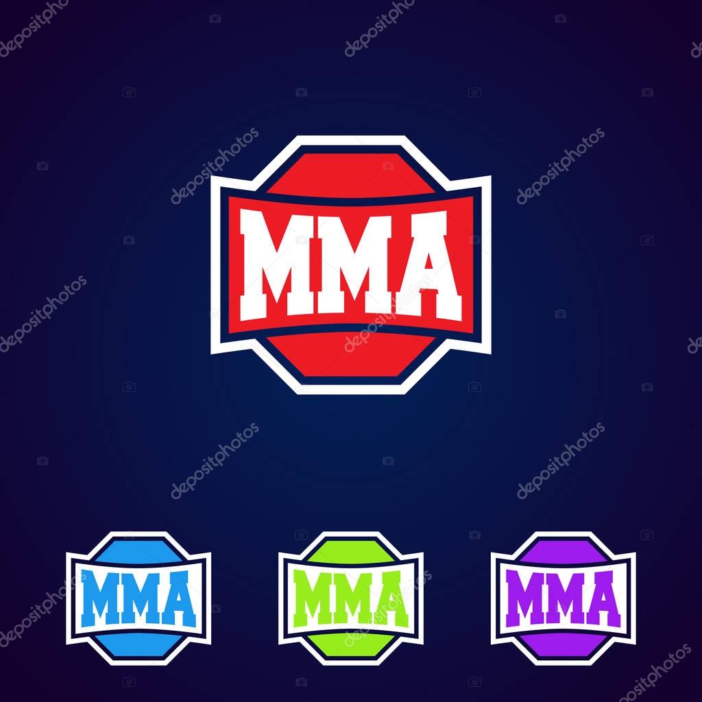 MMA. Modern professional mixed martial arts template logo design.