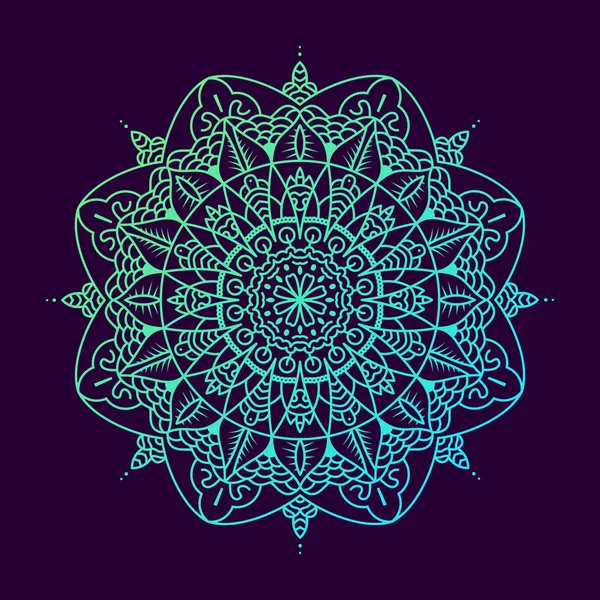 Mandala. Elementos decorativos vintage. Mano dibujada sobre fondo oscuro. Islam, árabe, indio, motivos otomanos — Vector de stock