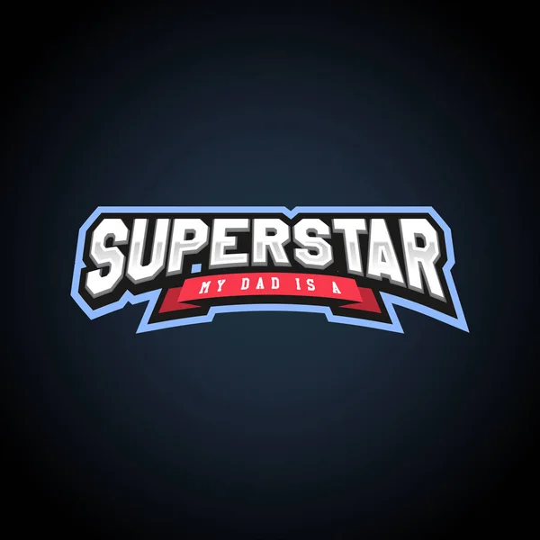 Superstar power full typography, t-shirt graphics, vectors. Awesome sport retro text emblem