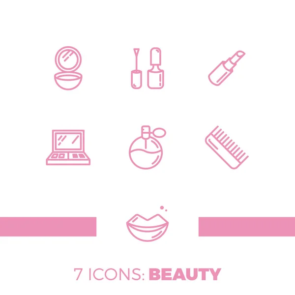 Modern icons set of cosmetics, beauty, spa and symbols collection made in modern linear vector style. Perfect design element for the cosmetics shop, a hairdressing salon, cosmetology center