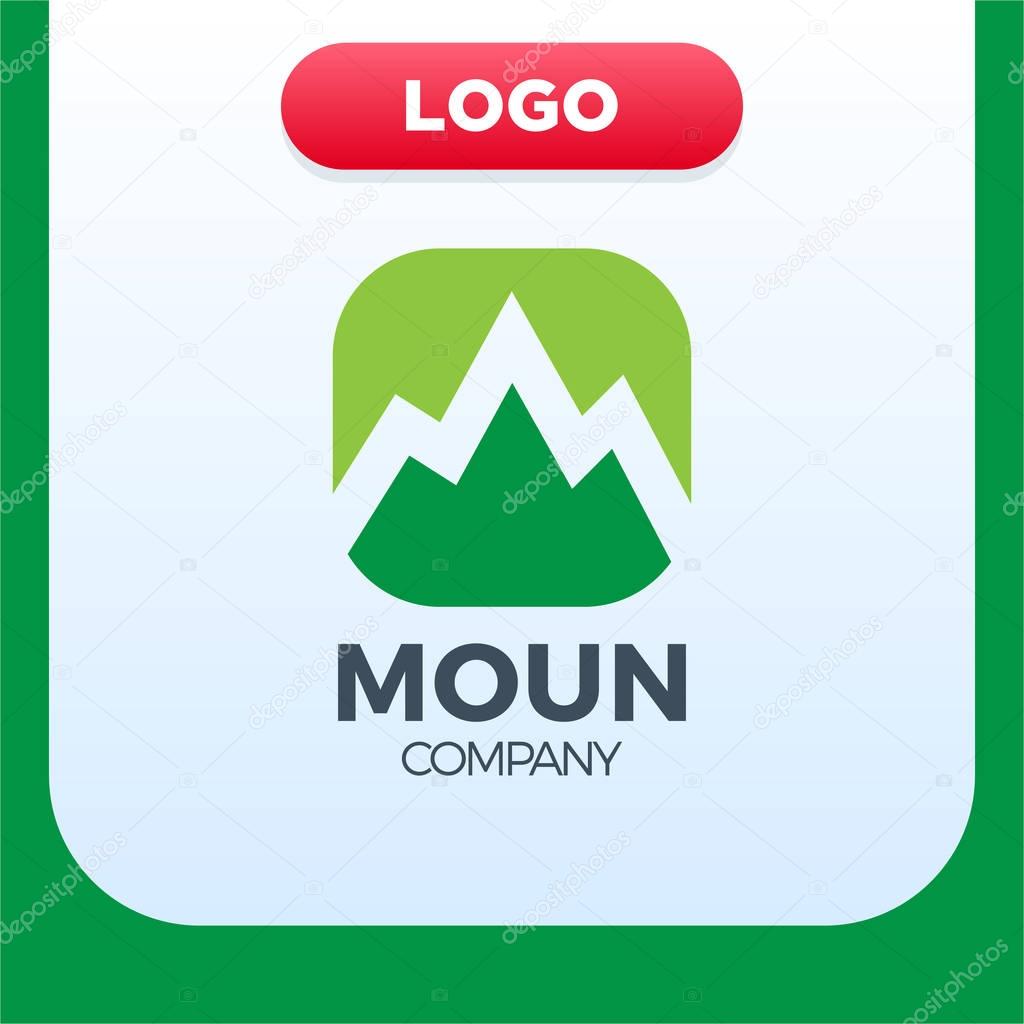 Mountain vector logo template travel and adventure business