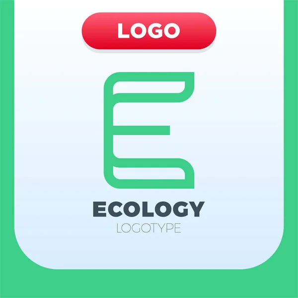 Letter E ecologie logo pictogram sjabloon ontwerpelementen — Stockvector