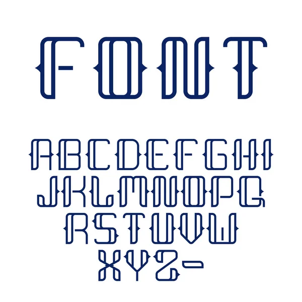 Moderne geometrische vector abstracte mooie lettertype collectie instellen volledige alfabet in lijnstijl — Stockvector