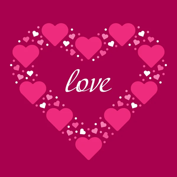 Obrys srdce z malých srdce Valentýn miluji tě se — Stockový vektor