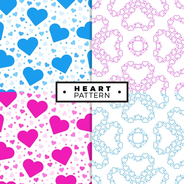 A seamless pattern featuring repeating hearts this romantic text — Stock Vector