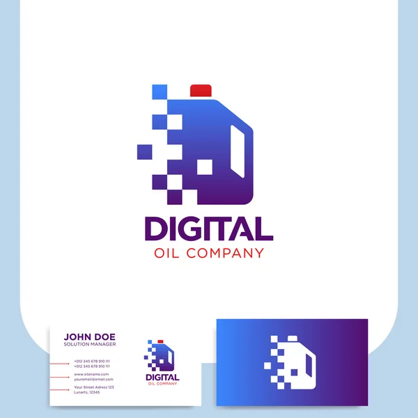Píxel digital Aceite galón icono refinación industria refinería petrol — Vector de stock