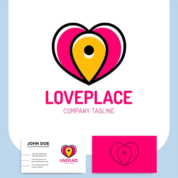Diseño de plantillas de logotipo de lugar de amor simple o icono de navegación pin — Vector de stock