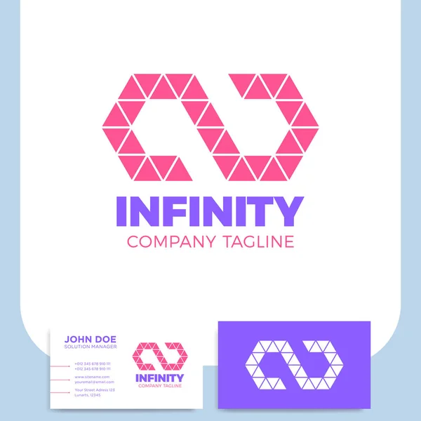 Símbolo infinito logo diseño infinito logo plantilla infinito media logo — Vector de stock