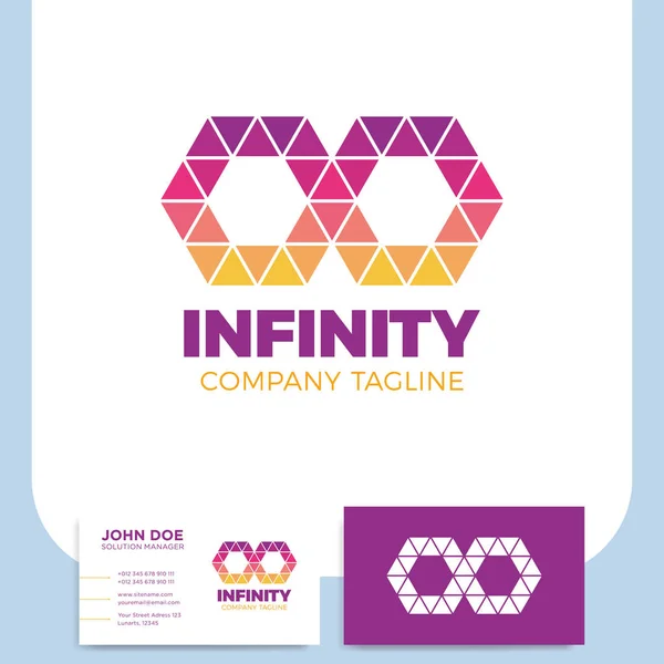 Símbolo infinito logo diseño infinito logo plantilla infinito media logo — Vector de stock