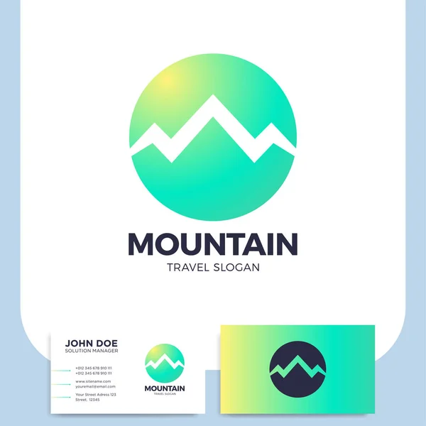 Mountains logo template outdoor adventure creative badge sign gr