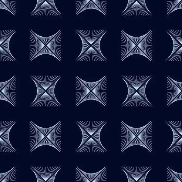 Abstrakte blaue Rauten Wellenlinien Hintergrund Textur in geometrischer — Stockvektor