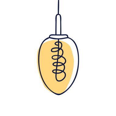 El çizimi vektör geometrik tavan arası lambaları. Edison lambaları ve modern 