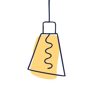 El çizimi vektör geometrik tavan arası lambaları. Edison lambaları ve modern 