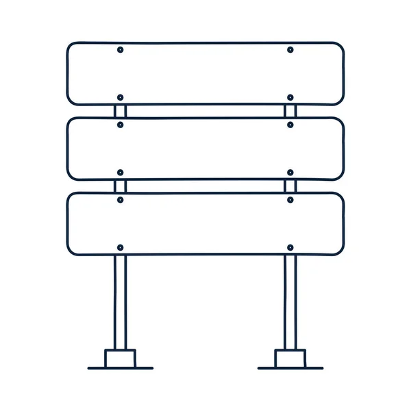 Tři obdélníky Silniční dopravní značka vektor ikona v obrysu doodle — Stockový vektor