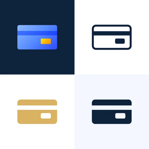Kreditkarten-Vektor-Aktiensymbol gesetzt. das Konzept des mobilen Bankings — Stockvektor