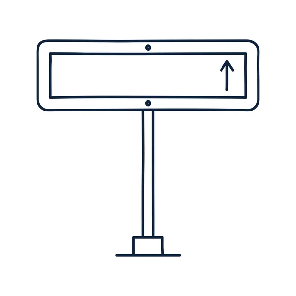 Direção Estrada sinal de tráfego vetor ícone no estilo esboço doodle . —  Vetores de Stock