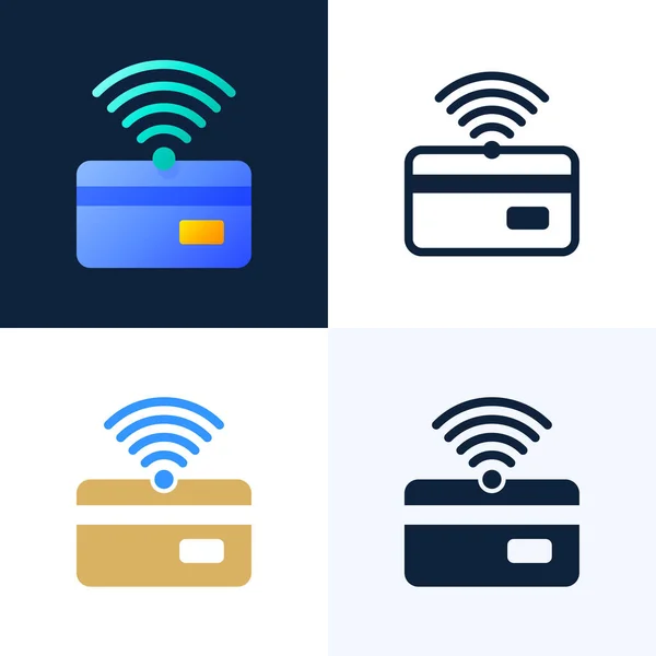 Ensemble d'icônes NFC Payment and Credit Card Vector. Le concept o — Image vectorielle