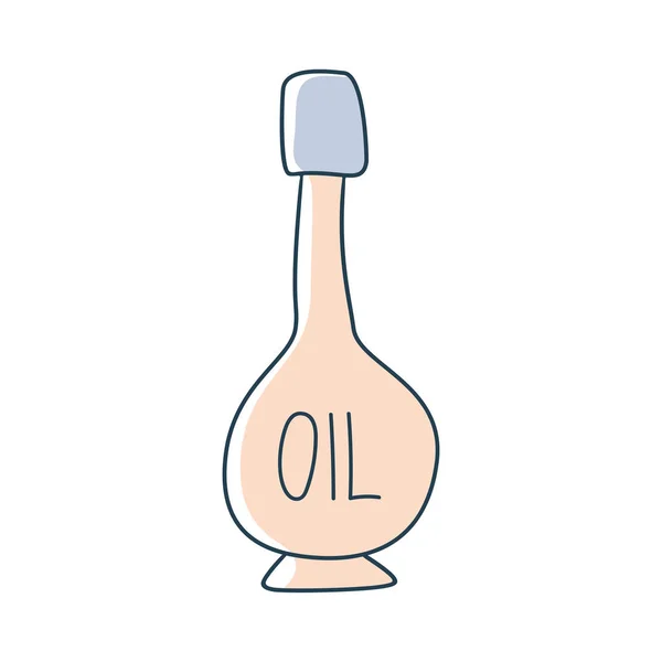 Ölflasche Cartoon Doodle Vektor Stock Symbol in flachem Stil. Dekor — Stockvektor