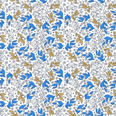 Şirin vektör yaprağı kusursuz vektör deseni. le ile soyut yazdırma