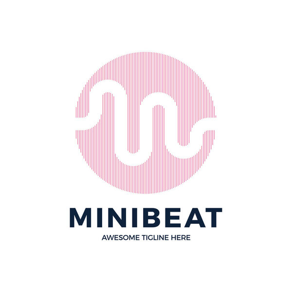 Audio Sound Wave logo template stock vector design. Line abstrac