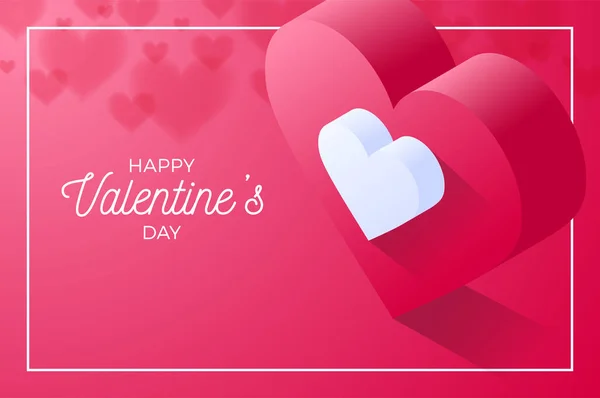 Щасливий день Святого Валентина Червона любов серця значок. Ізометричний червоного кохання h — стоковий вектор