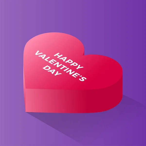 Happy valentine day Red love heart icon. Isometric of red love h — Stock Vector