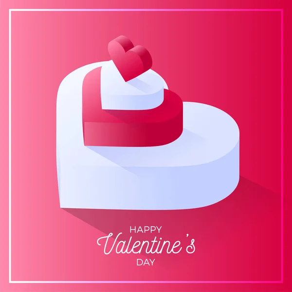 Happy valentine day Red love heart icon. Isometric of red love h