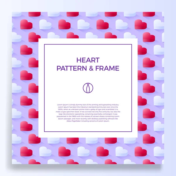 Plakat, baner lub karta ramka Granica z miłości izometryczne serce pa — Wektor stockowy