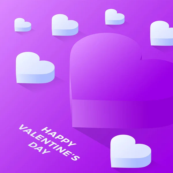 Feliz día de San Valentín violeta amor icono del corazón. Isométrico de púrpura — Vector de stock