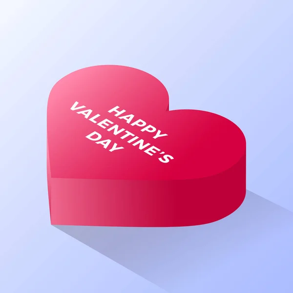 Happy valentine day Red love heart icon. Isometric of red love h — 스톡 벡터