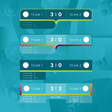 Sport scoreboards templates for the Football Championship 2020 v clipart