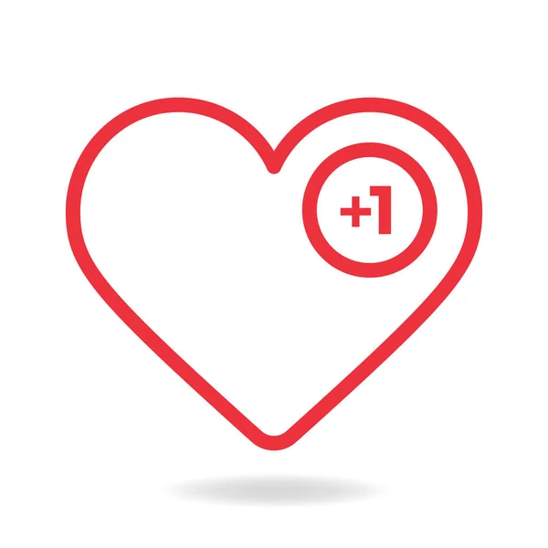 Valentine červený obrys srdce jako čítač, komentář následovník a n — Stockový vektor
