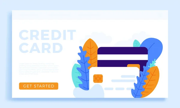 Ilustração do estoque do vetor do cartão de crédito para a página de destino ou presen — Vetor de Stock