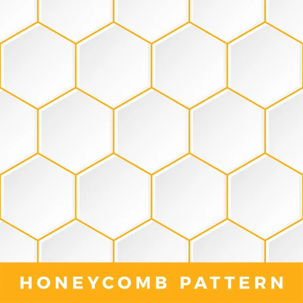 Blanco patrón inconsútil vector de panal. Vector natural miel ba — Vector de stock