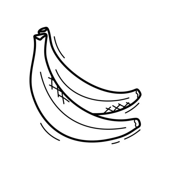 Hand drawn doodle banana icon Vector illustration for background — Stock Vector