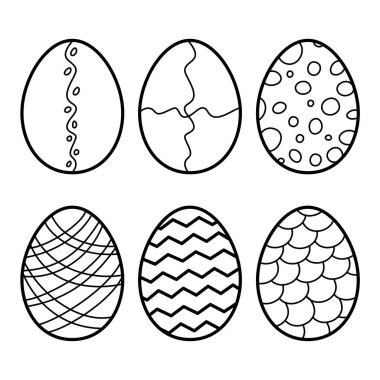 Easter eggs. Hand drawn decorative egg set elements in vector fo