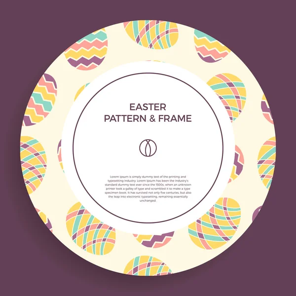 Bannière oeuf de Pâques. Bordure de cadre dessinée à la main colorée avec doodle — Image vectorielle