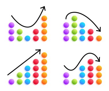 recession and growth chart set. Business data market elements do