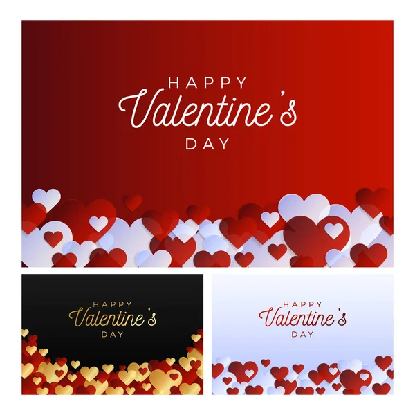 Love banner set. Horizontal Valentine day flyer or card. Abstrac — ストックベクタ