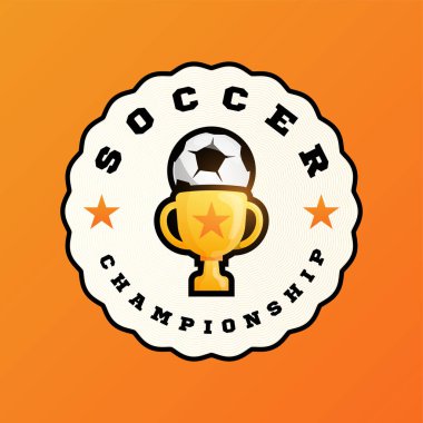Şampiyon 2020 futbol vektör logosu. Modern profesyonel Typograp