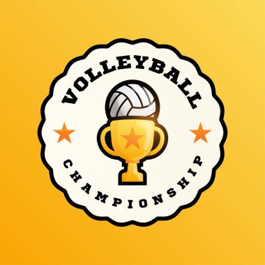 Şampiyon voleybol vektör logosu. Modern profesyonel tipografi 