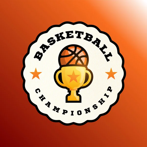 Logotipo de vetor de basquete campeão. Tipografia profissional moderna — Vetor de Stock