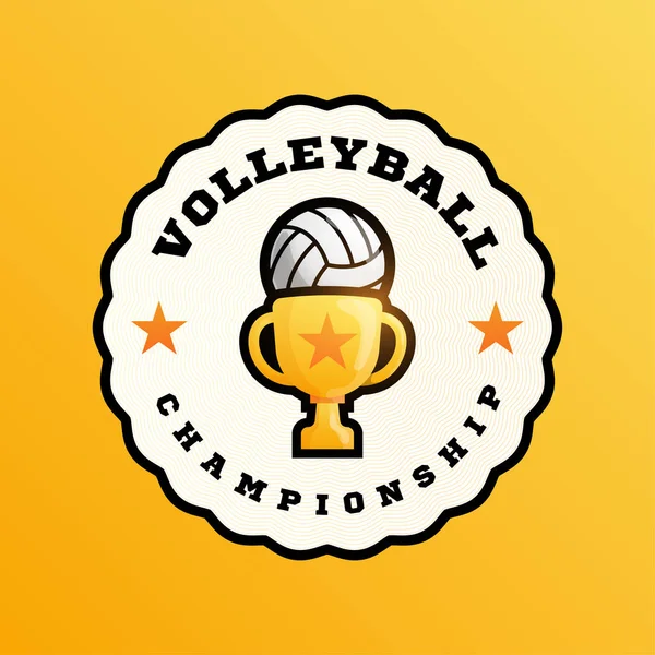 Champion volley logo vettoriale. Tipografia professionale moderna — Vettoriale Stock