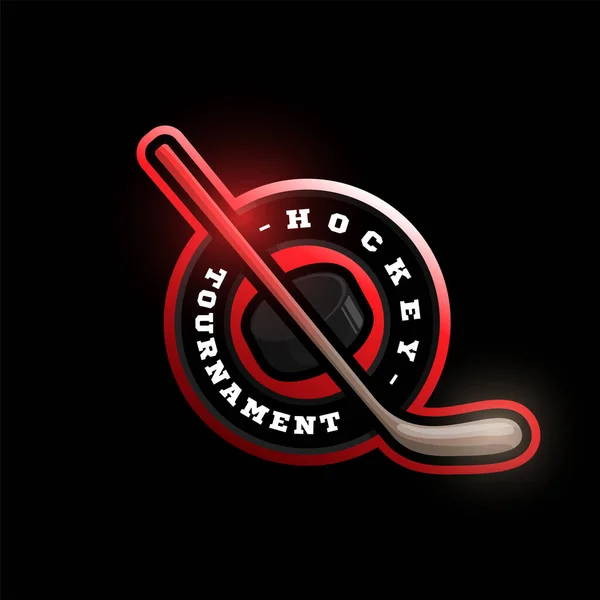 Logo sportivo dell'hockey. Campionshi di hockey sportivo professionale moderno — Vettoriale Stock