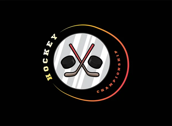 Logo sportivo dell'hockey. Campionshi di hockey sportivo professionale moderno — Vettoriale Stock