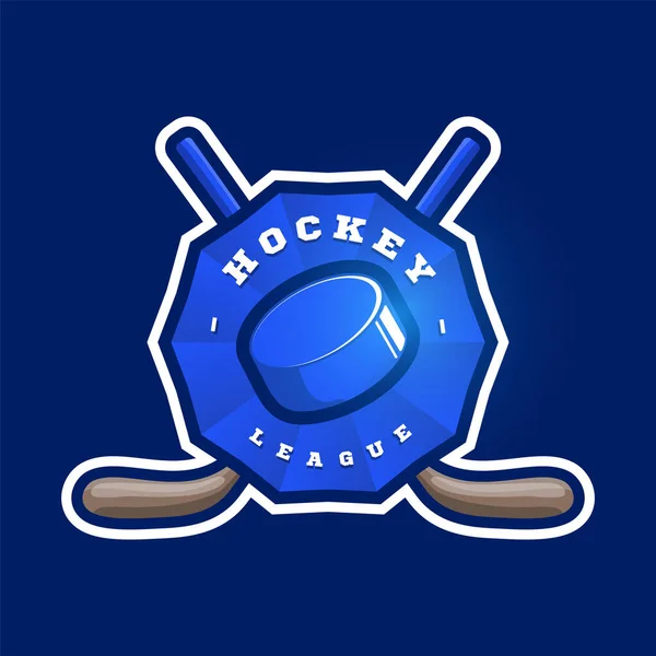 Logotipo desportivo de hóquei. Championshi de hóquei desportivo profissional moderno — Vetor de Stock
